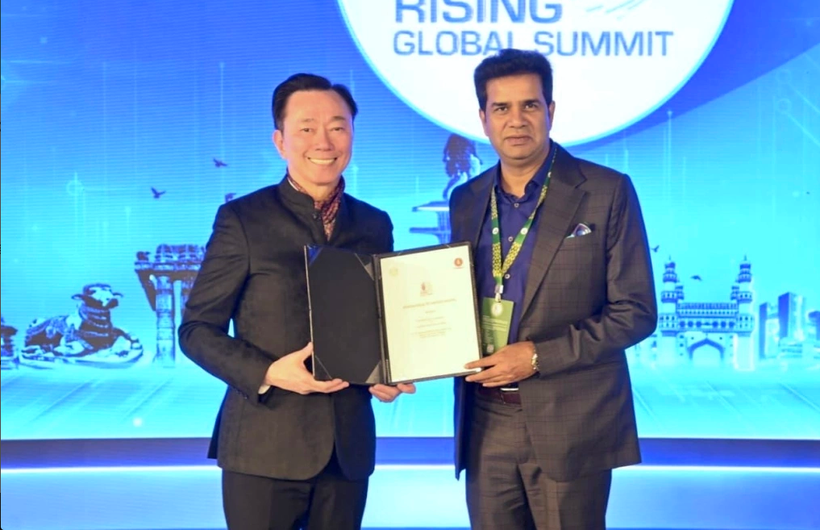 越南大型综合企业集团Vingroup与印度特伦甘纳邦政府代表正式签署谅解备忘录。Vingroup供图