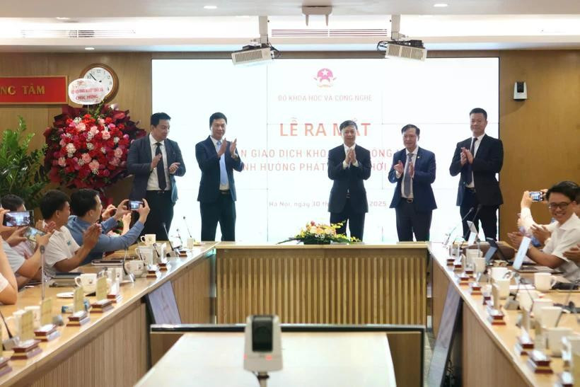 越南科技交易所启动仪式。图自越通社