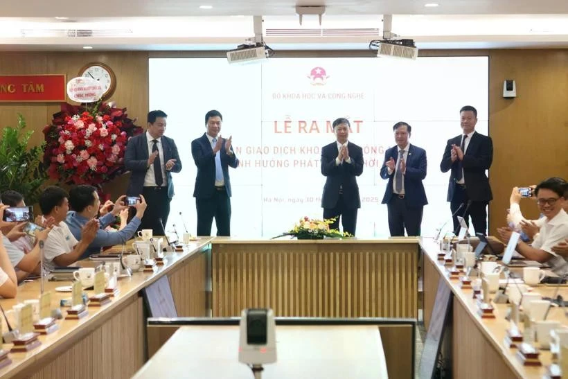越南科技交易所启动仪式。图自越通社