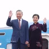越共中央总书记、国家主席苏林偕夫人抵达北京，开始对中国进行国事访问