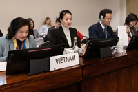 关于《消除对妇女一切形式歧视公约》第九次国家报告的审议对话会现场 图自越通社