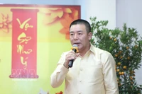 越南驻老挝国防武官潘友胜大校致辞 图自越通社