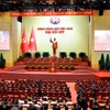 越共十四大闭幕会现场。图自越通社