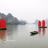 下龙湾与兰夏湾跨遗产区海上旅游线路正式开通。图自越通社