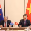 附图：越南外交部长黎怀忠与新西兰外交部长温斯顿·彼得斯（Winston Peters）于2025年11月26日签署2025-2030年阶段行动计划。图自越通社