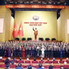 越共第十届中央委员会亮相。图自越通社
