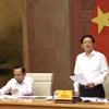 越南政府副总理胡国勇发表讲话。图自越通社