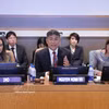 越南外交部常务副部长阮明羽主持座谈会。图自越通社