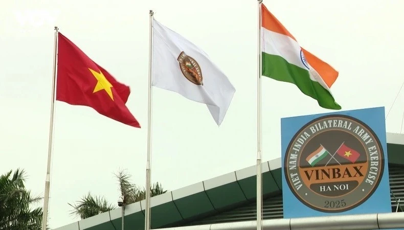越南与印度开展维和实地综合演习。图自越通社