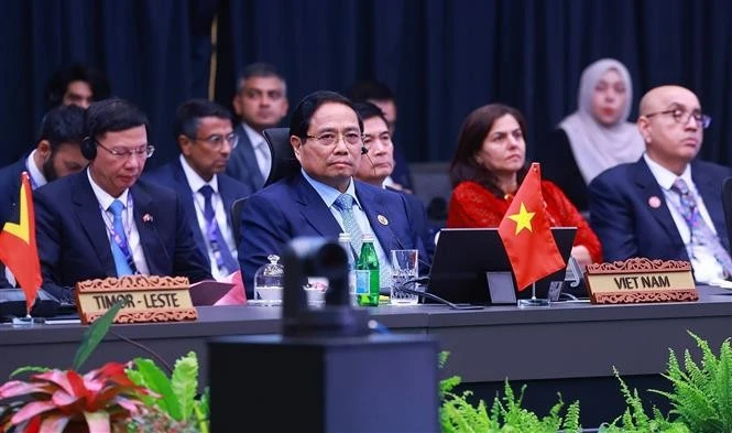 越南政府总理范明政出席第22届东盟-印度峰会。图自越通社