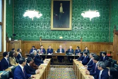 越共中央总书记苏林会见英国关注越南议会跨党派议员小组代表。图自越通社