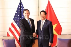 国家主席梁强会见美国国务卿马可·鲁比奥。图自越通社