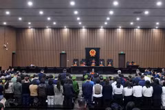 1月14日下午，河内市人民法院对涉嫌在卫生部食品安全局发生的行贿、受贿案件的55名被告作出判决。图自越通社