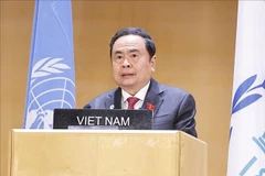越南国会主席陈青敏在第六次世界议长大会全体会议上发表重要讲话。图自越通社