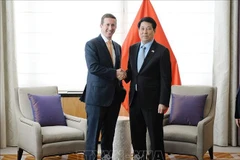 越南国家主席梁强会见了华平投资集团首席执行官、美国—东盟商务理事会主席杰弗里·戴维·珀尔曼。图自越通社