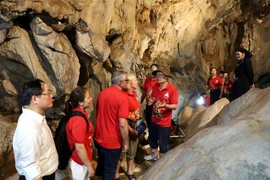 UNESCO专家组对申报世界地质公园的谅山地质公园进行实地考察。图自越通社