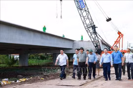 越南政府总理范明政率团赴芹苴-金瓯高速公路建设项目施工现场开展督导检查。图自越通社