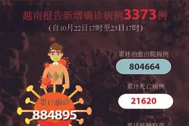 图表新闻：越南报告新增确诊病例3373例 累计治愈出院病例804664例