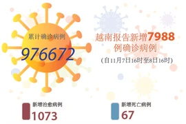 图表新闻：越南报告新增7988例确诊病例