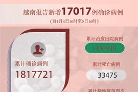 图表新闻：越南报告新增17017例确诊病例 新增死亡病例230例