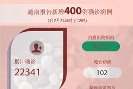 图表新闻：越南报告新增400例确诊病例