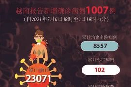 图表新闻：越南报告新增确诊病例1007例