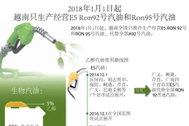 图表新闻：2018年1月1日起越南只生产经营E5 Ron92号汽油和Ron95号汽油