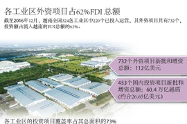 各工业区外资项目占62%FDI 总额