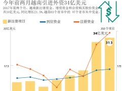 今年前两月越南引进外资34亿美元