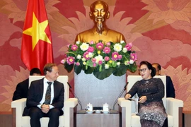 越南国会主席阮氏金银会见欧盟驻越代表团团长安格莱特