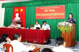 国会主席阮氏金银在芹苴市宁桥郡开展选民接待活动