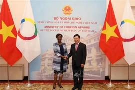 越南政府副总理兼外长范平明与法语国家组织秘书长会谈