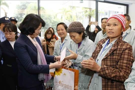 越南国家副主席邓氏玉盛向贫困癌症患者赠送年礼