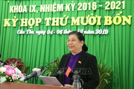 丛氏放出席芹苴市第9届人民议会第14次会议开幕式