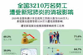 图表新闻：全国3210万名劳工遭受新冠肺炎的消极影响