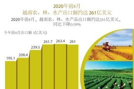 图表新闻：前8月，越南农、林、水产品出口额约达261亿美元