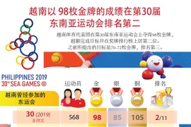 图表新闻：越南以 98枚金牌的成绩在第30届 东南亚运动会排名第二