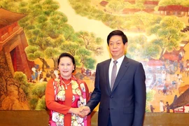 越南国会主席阮氏金银与中共中央政治局常委、全国人大常委会委员长栗战书举行会谈（组图）