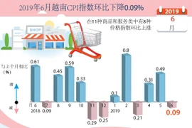 图表新闻：2019年6月越南CPI指数环比下降0.09%