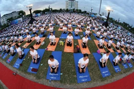 1200人参加岘港市集体瑜伽表演（组图）