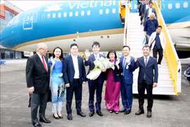 日本北海道县至越南广宁省航线首航成功