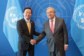 越南政府副总理陈红河出席2023年联合国水大会期间举行多场双边会面