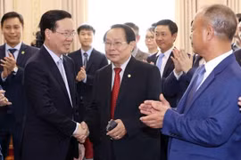 国家主席武文赏走访越南驻老大使馆和旅老越南人社群