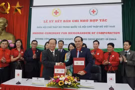 越中两国红十字会签署合作备忘录