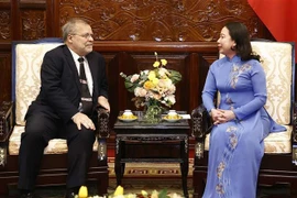 越南代国家主席武氏映春会见巴西驻越大使费尔南多·阿帕里西奥·达席尔瓦