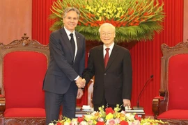 越共中央总书记阮富仲会见美国国务卿安东尼·布林肯