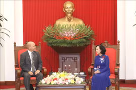  越共中央书记处常务书记张氏梅会见古巴保卫革命委员会代表团