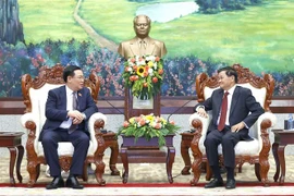 王廷惠礼节性拜会老挝人民革命党中央委员会总书记、国家主席通伦