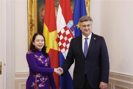 越南国家副主席武氏映春与克罗地亚总理安德烈·普连科维奇举行会谈