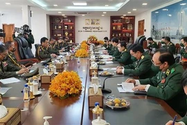 越南国防部副部长与柬埔寨王家军总司令举行会谈